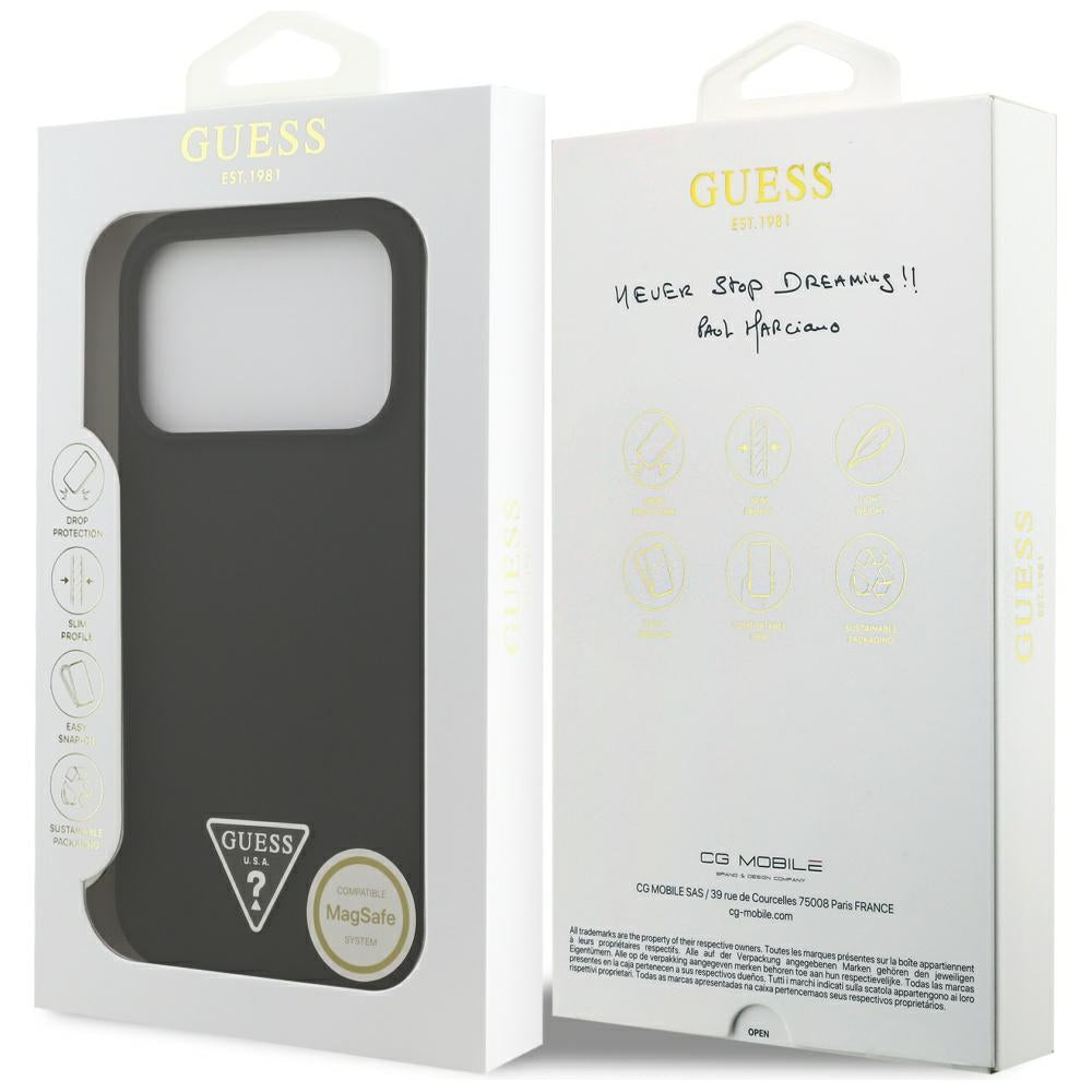 Capa Guess Silicone Triangle Logo MagSafe - iPhone 17 Pro Max - Preto
