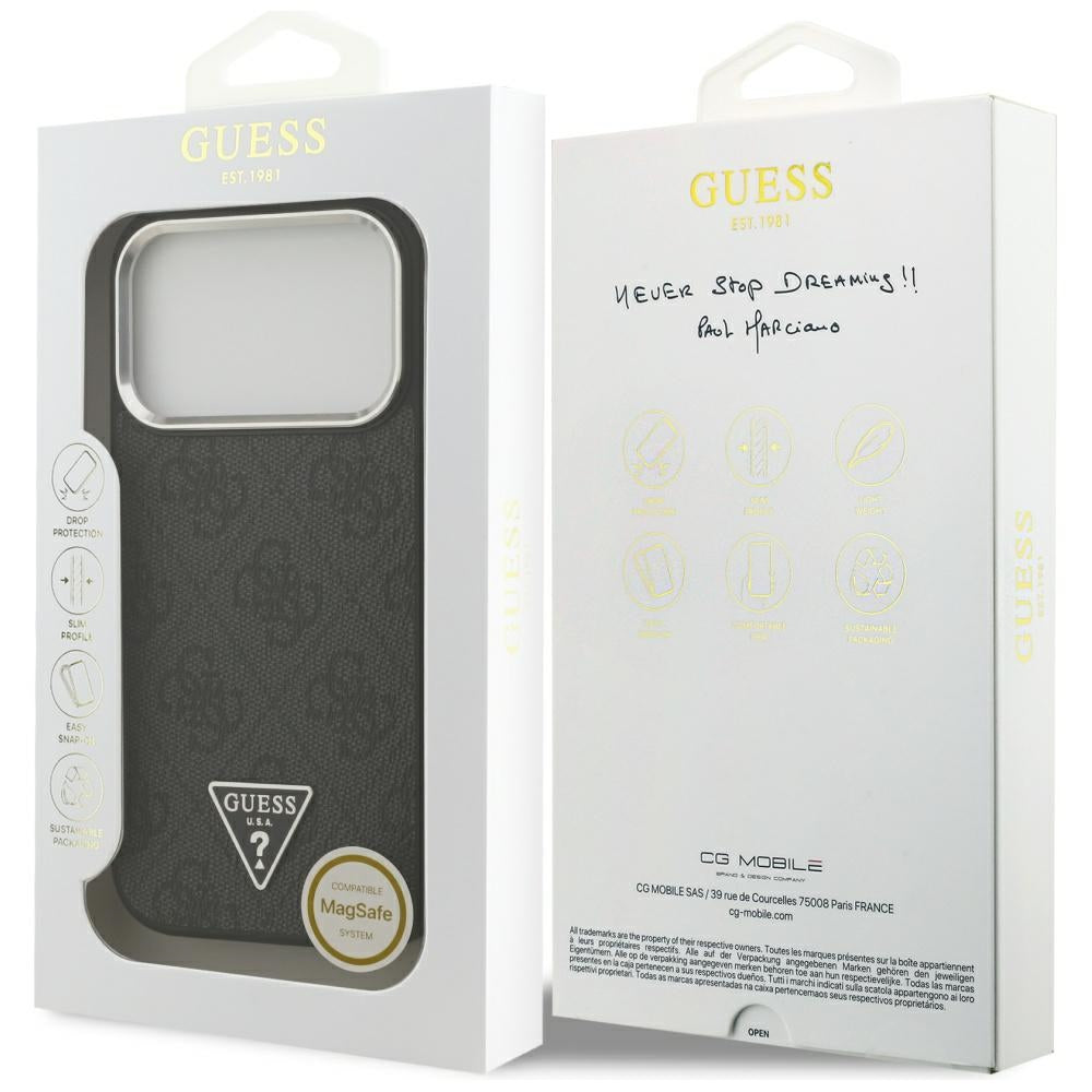 Capa Guess Hardcase 4G Triangle Logo MagSafe - iPhone 17 Pro - Preto