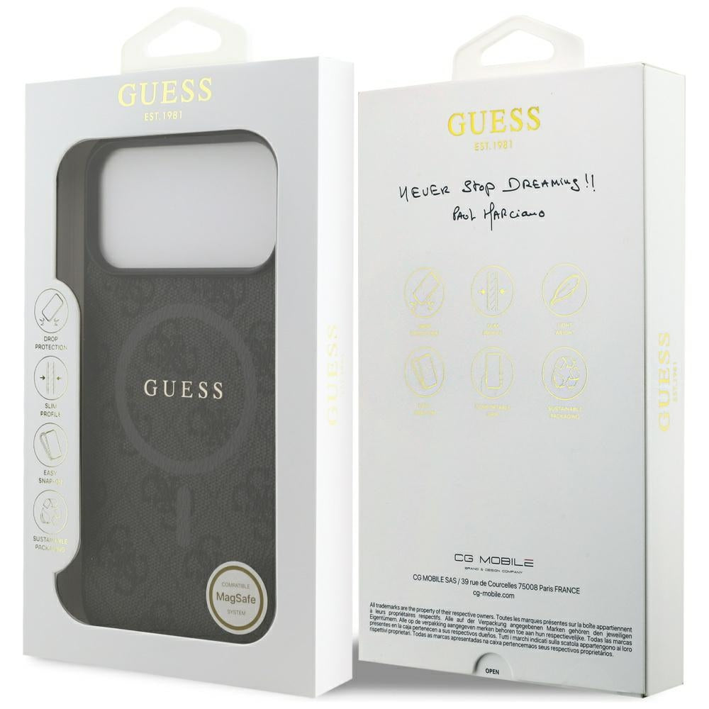 Capa Guess 4G Ring Classic Logo MagSafe - iPhone 17 Pro Max - Preto
