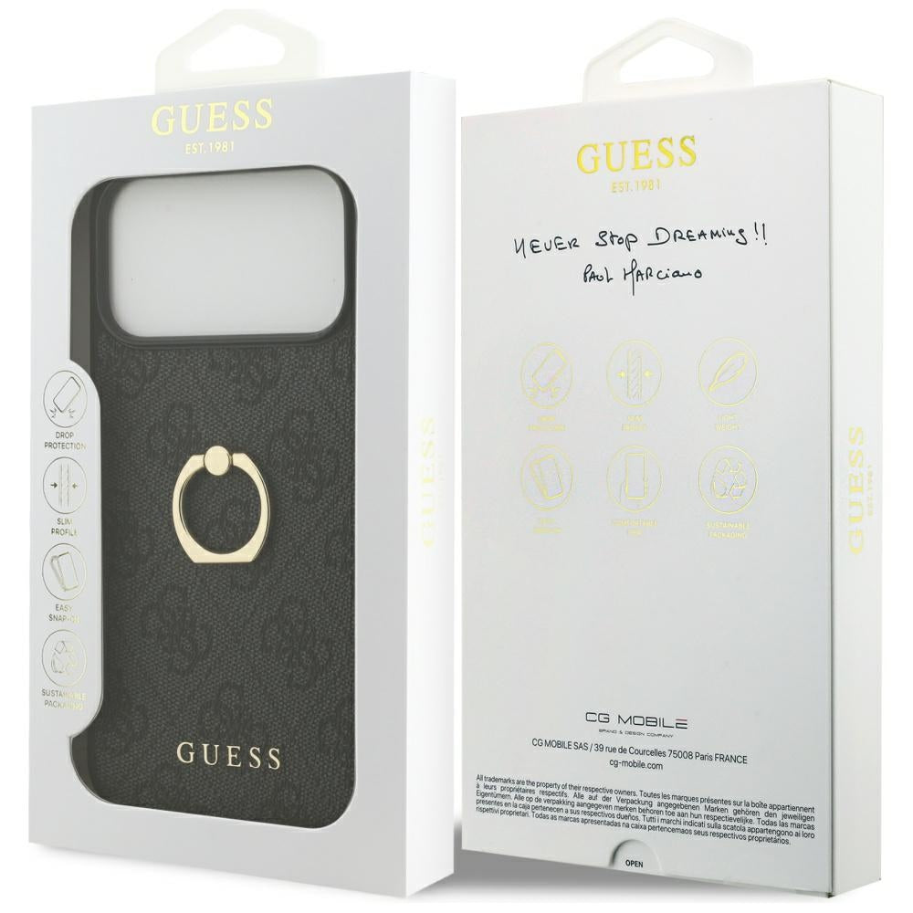 Capa Guess Hardcase 4G Ring Stand - iPhone 17 Pro Max - Preto