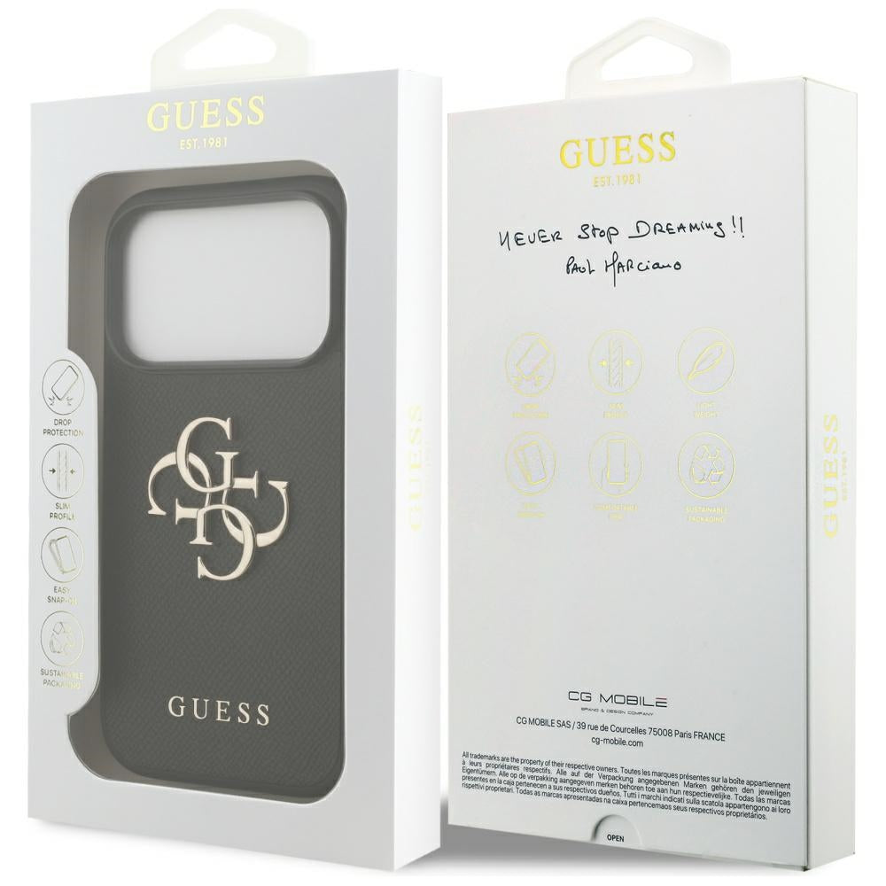 Capa Guess Hardcase 4G Grained Big and Classic Logo - iPhone 17 Pro - Preto