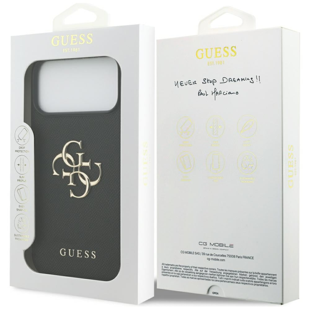 Capa Guess Hardcase 4G Grained Big and Classic Logo - iPhone 17 Pro Max - Preto