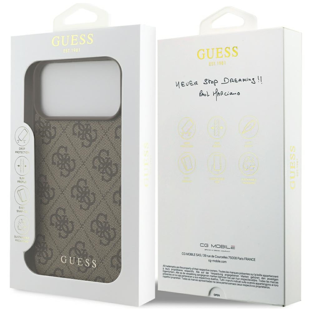 Capa Guess Hardcase 4G Classic Logo - iPhone 17 Pro / 18 Pro - Castanho