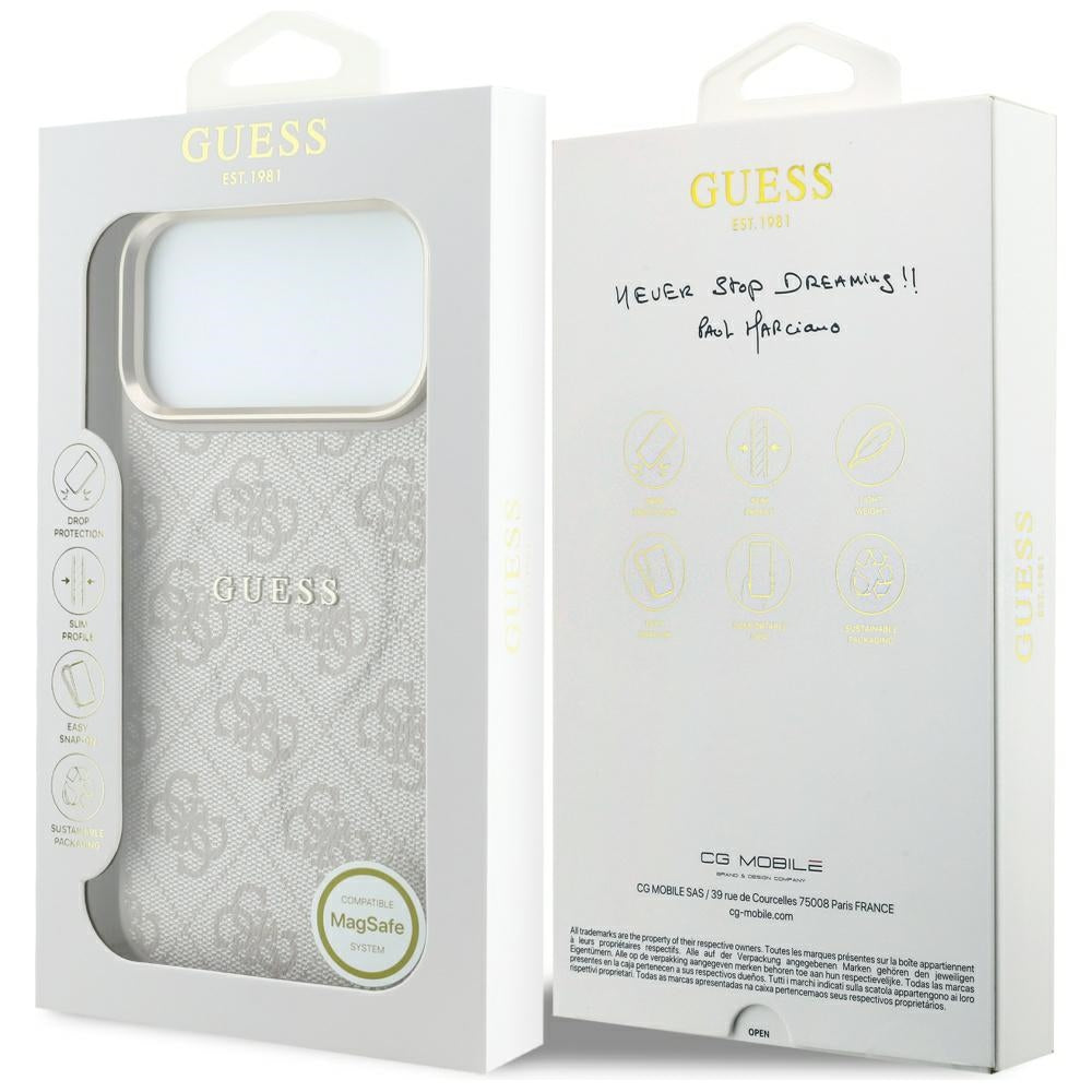 Capa Guess 4G Embossed Classic MagSafe - iPhone 17 Pro / 18 Pro - Rosa