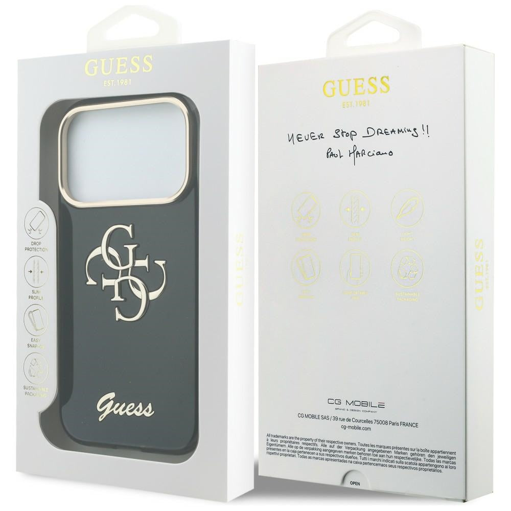 Capa Guess IML 4G Metal Script - iPhone 17 Pro Max / 18 Pro Max - Preto