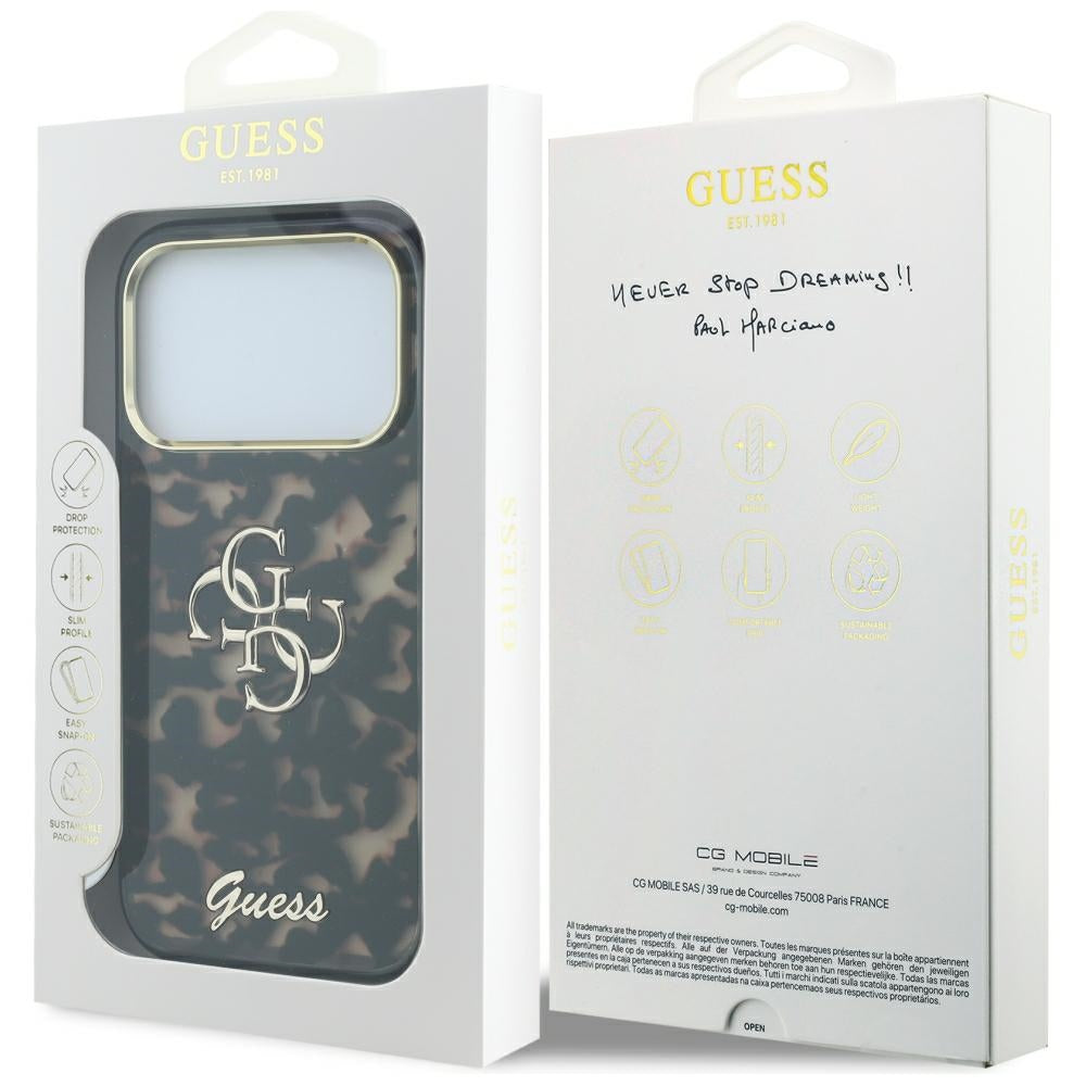 Capa Guess IML 4G Metal Script - iPhone 17 Pro Max / 18 Pro Max - Tartaruga