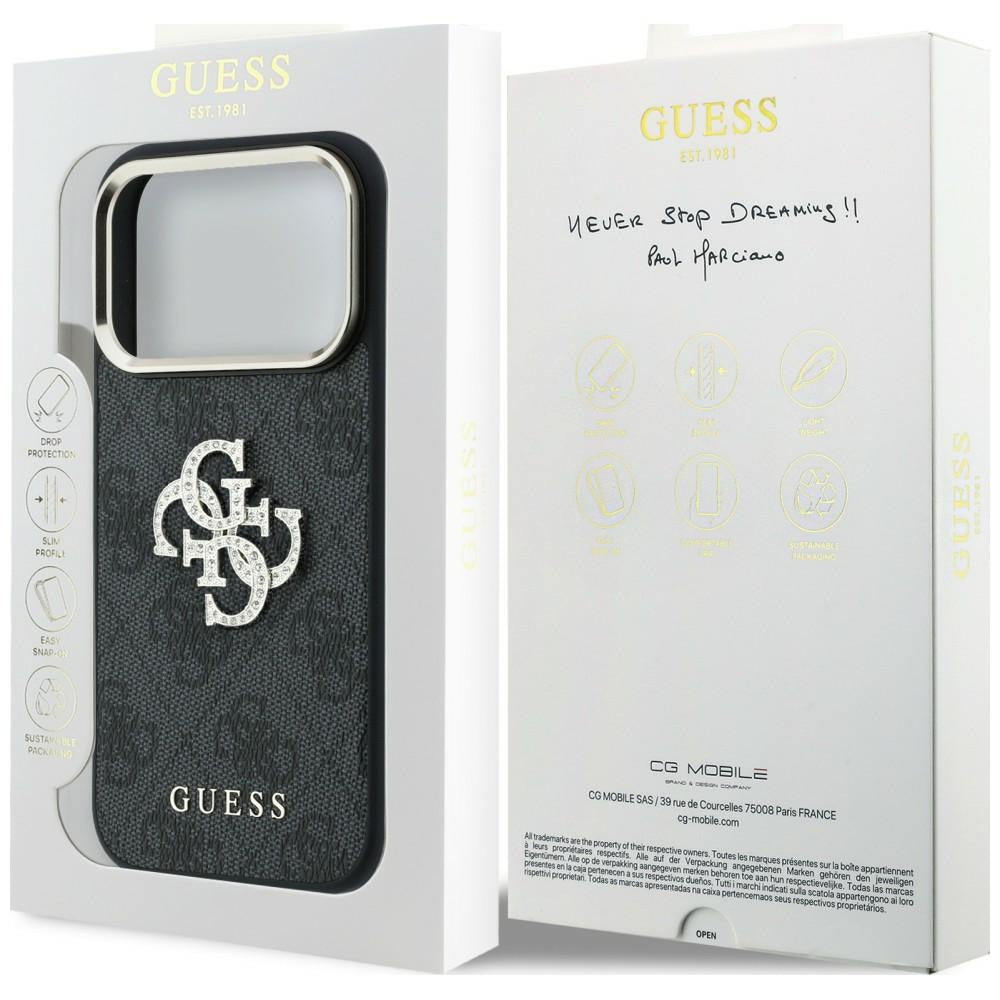 Capa Guess Hardcase 4G Big Strass Logo - iPhone 17 Pro Max / 18 Pro Max - Preto