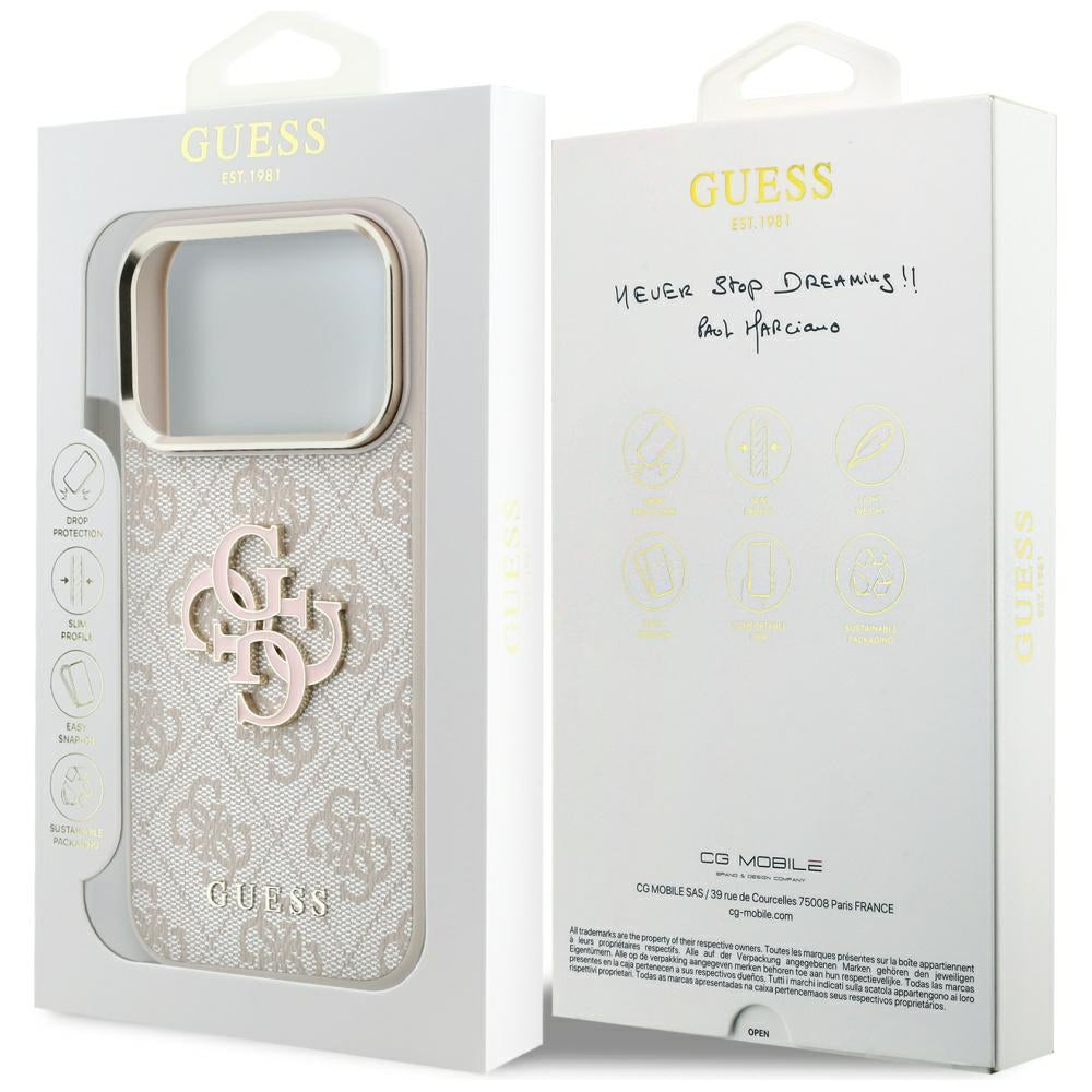 Capa Guess Hardcase 4G Big Resin Logo - iPhone 17 Pro Max / 18 Pro Max - Rosa