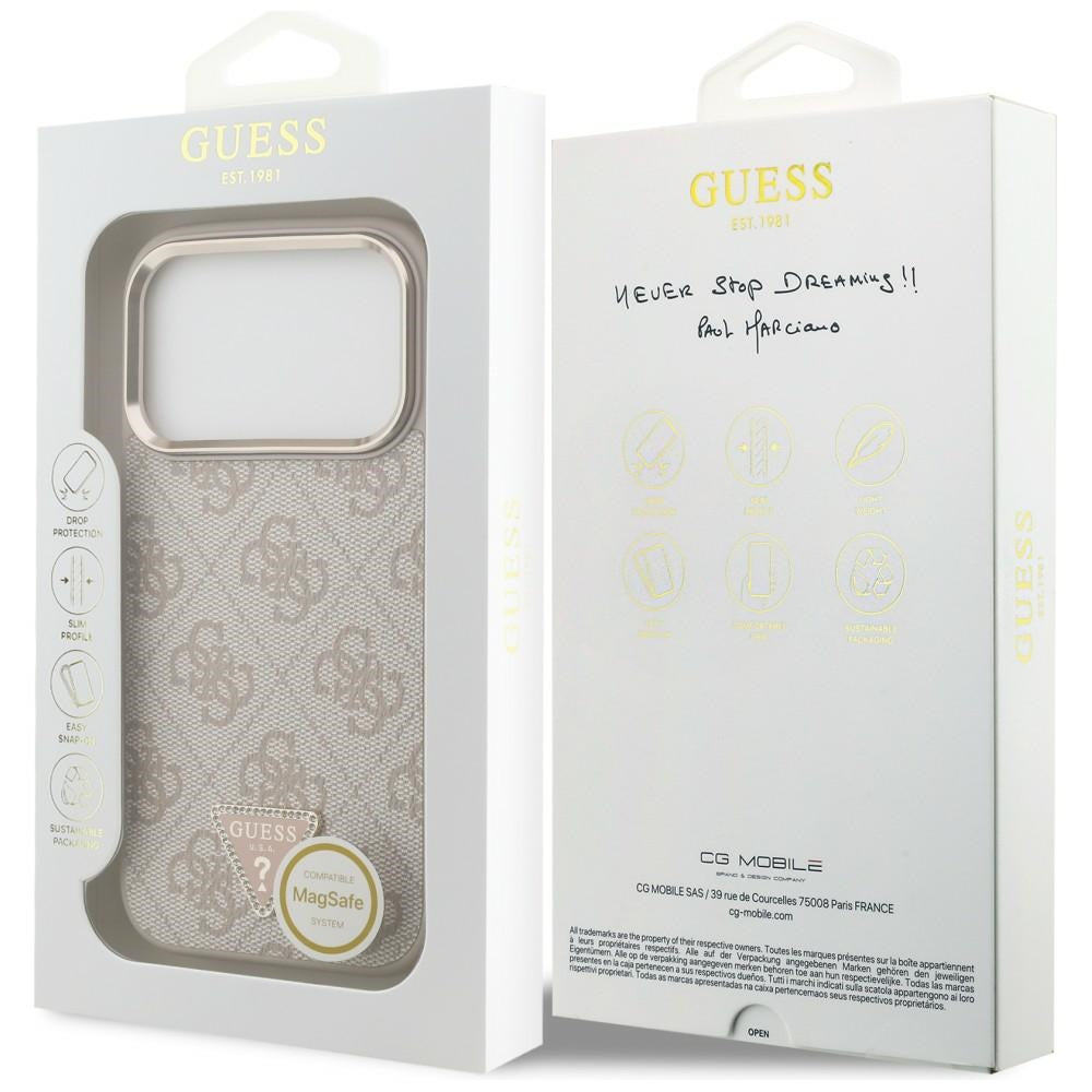 Capa Guess Hardcase 4G Triangle Logo MagSafe - iPhone 17 Pro / 18 Pro - Rosa