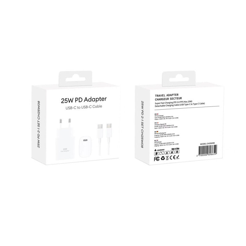 Carregador USB-C (Tipo-C) - 25W – Carregamento Rápido