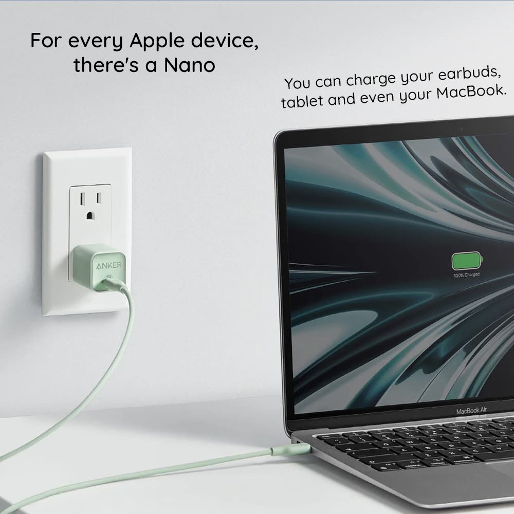 Anker 511 Nano 3 - Carregador de Parede GaN USB-C 30W - Branco