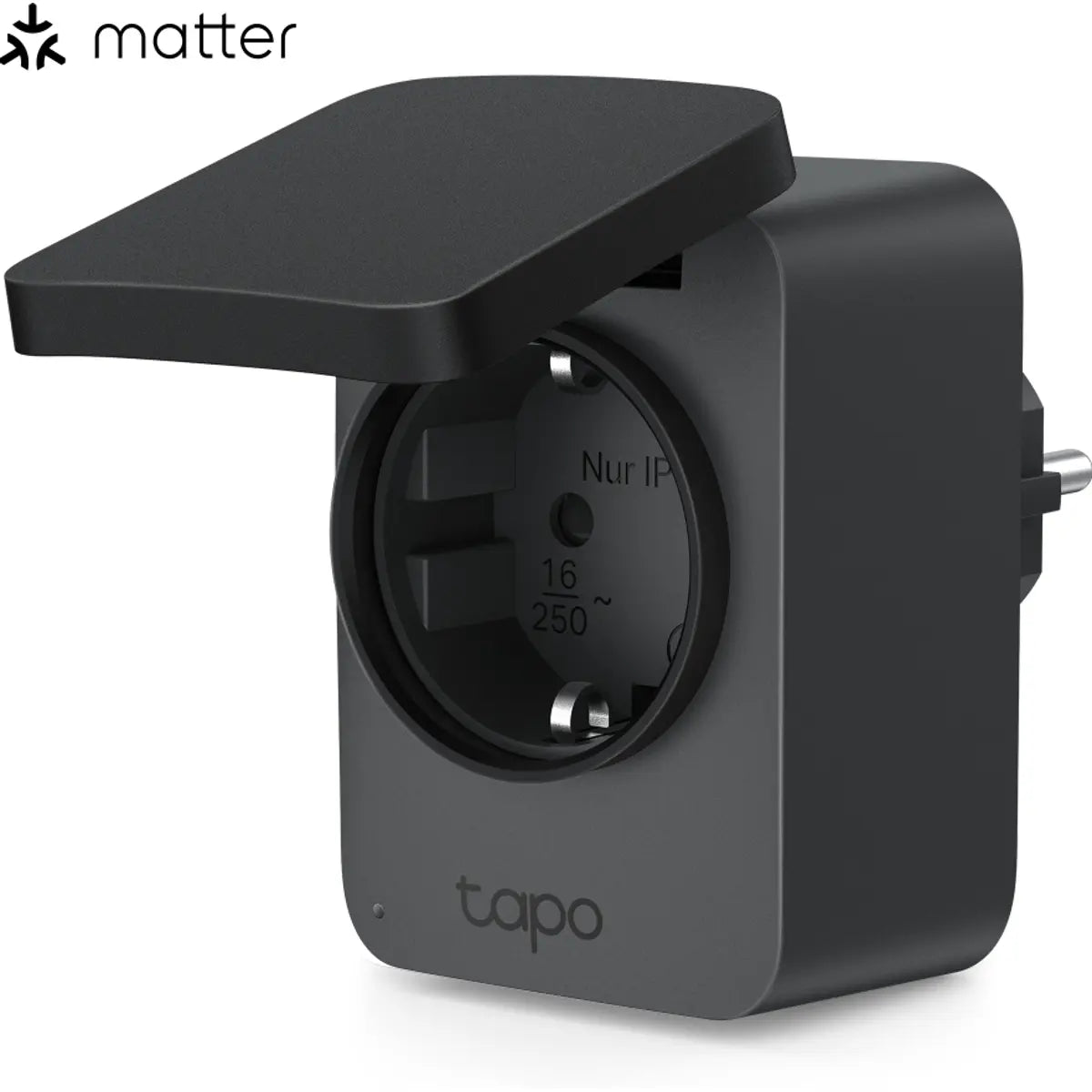 Tapo P410M - Tomada Inteligente Wi-Fi c/ Matter - 16A 3680W c/ medição consumo - p/ exterior IP54