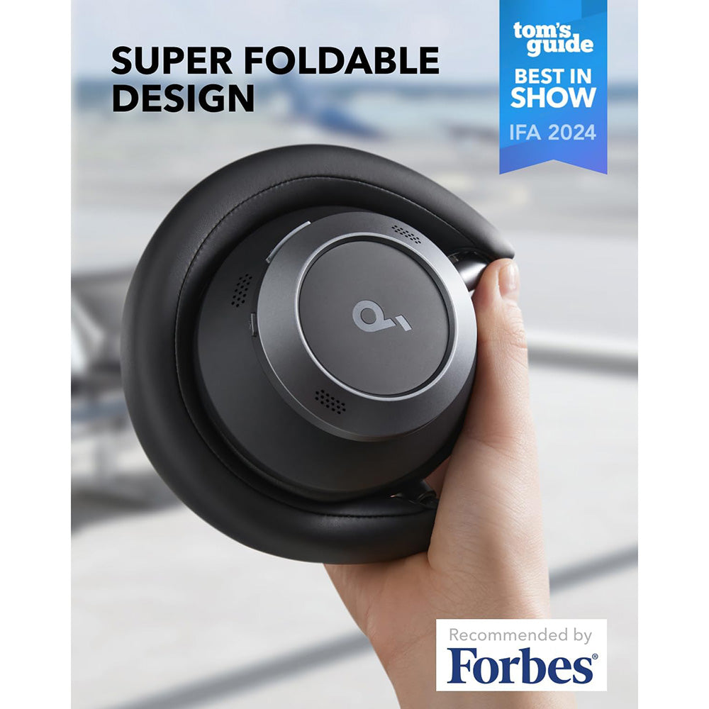Anker Soundcore Space One Pro - Auscultadores Bluetooth 5.3 com Cancelamento Ativo de Ruído e Hi-Res - Preto