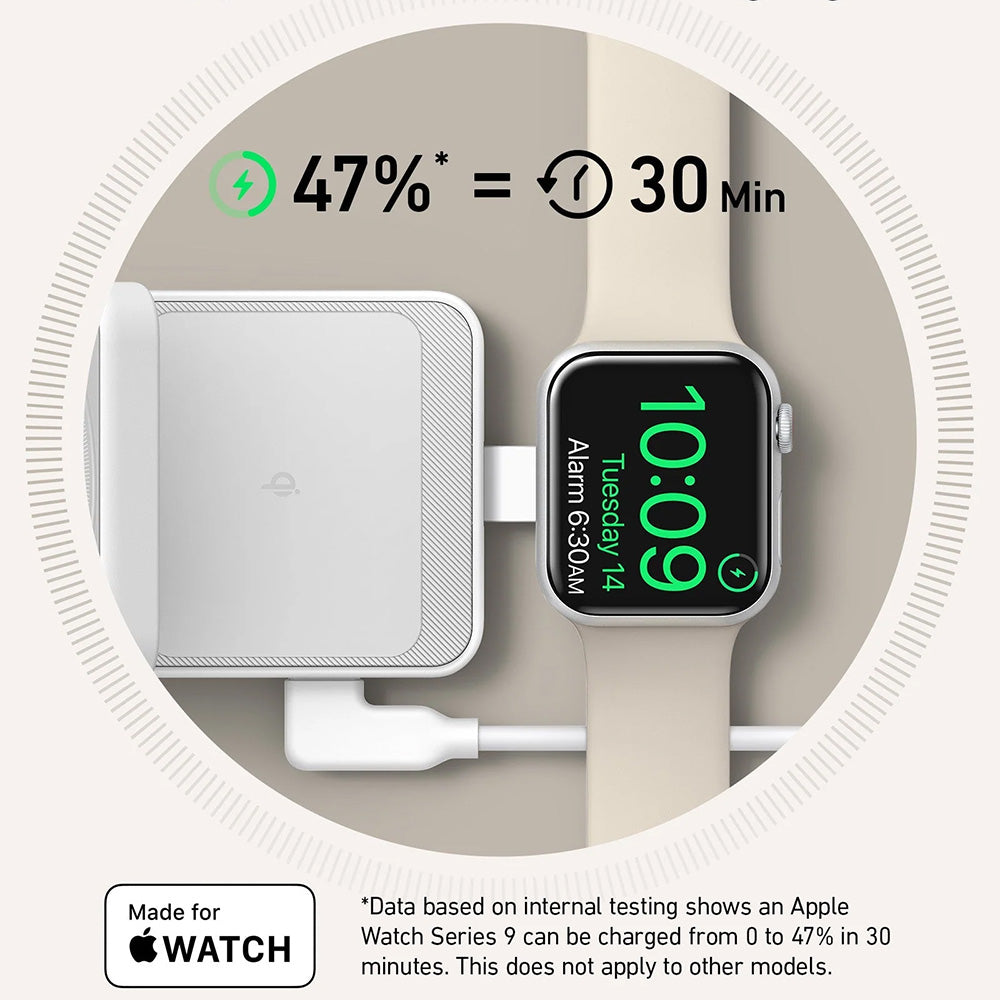 Anker MagGo 3 em 1 - Estação de Carregamento Qi2 15W para Apple, com carregador e cabo USB-C - Branco