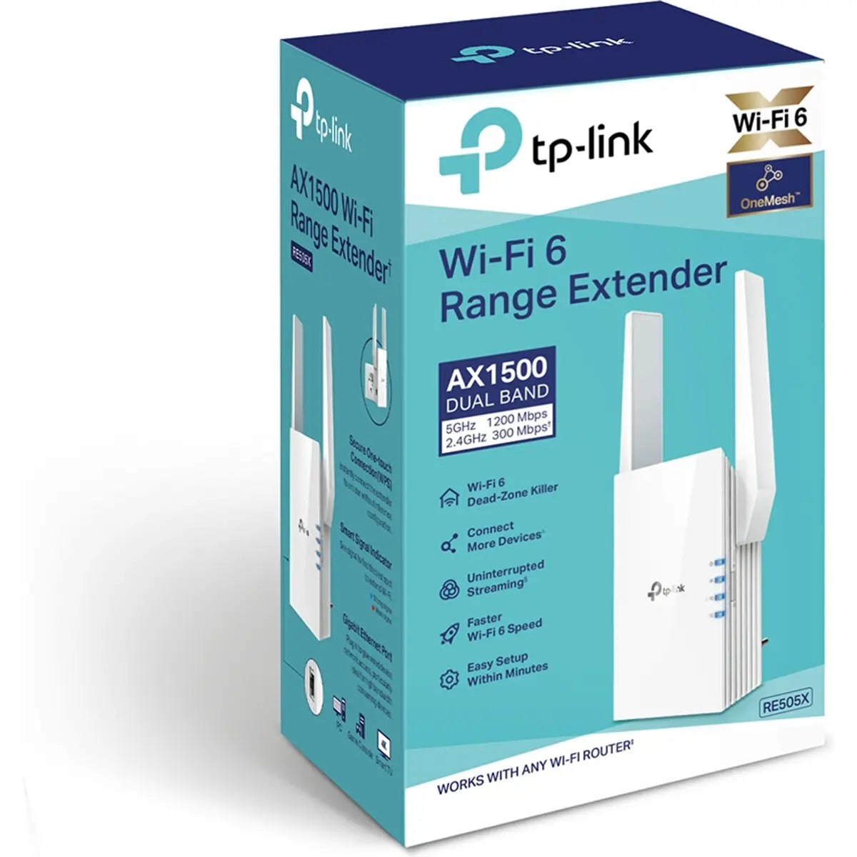 TP-Link RE505X - Range Extender Mesh Wi-Fi 6 Dual-Band AX1500 c/ modo AP