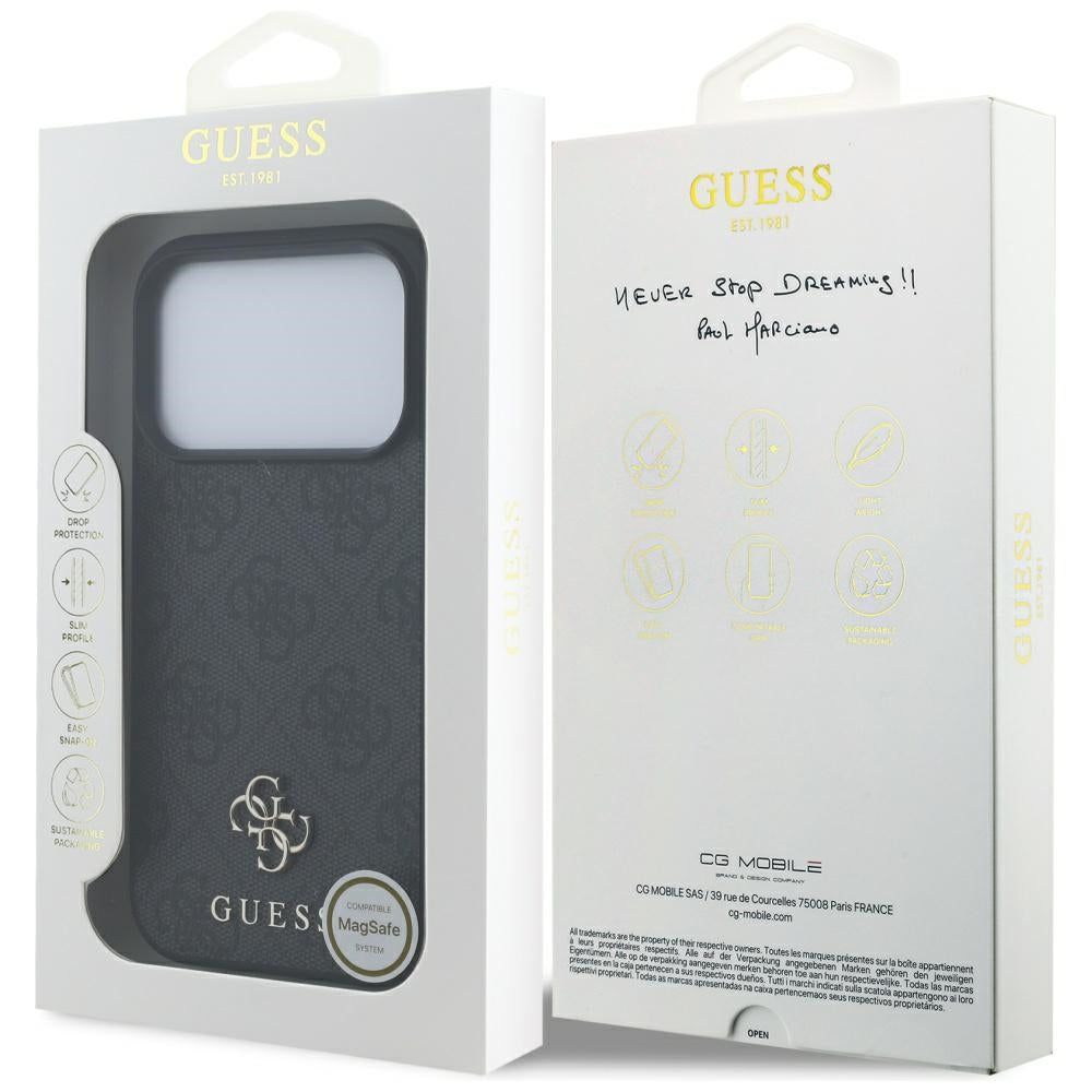 Capa Guess 4G Small and Classic Logo MagSafe - iPhone 17 Pro - Preto