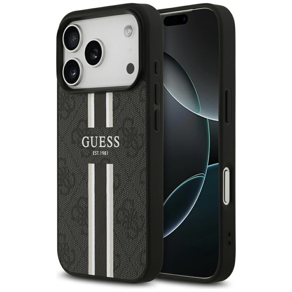Capa Guess Hardcase 4G Printed Stripes MagSafe - iPhone 17 Pro Max - Preto