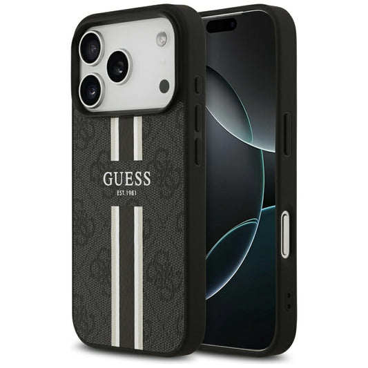 Capa Guess Hardcase 4G Printed Stripes MagSafe - iPhone 17 Pro Max - Preto