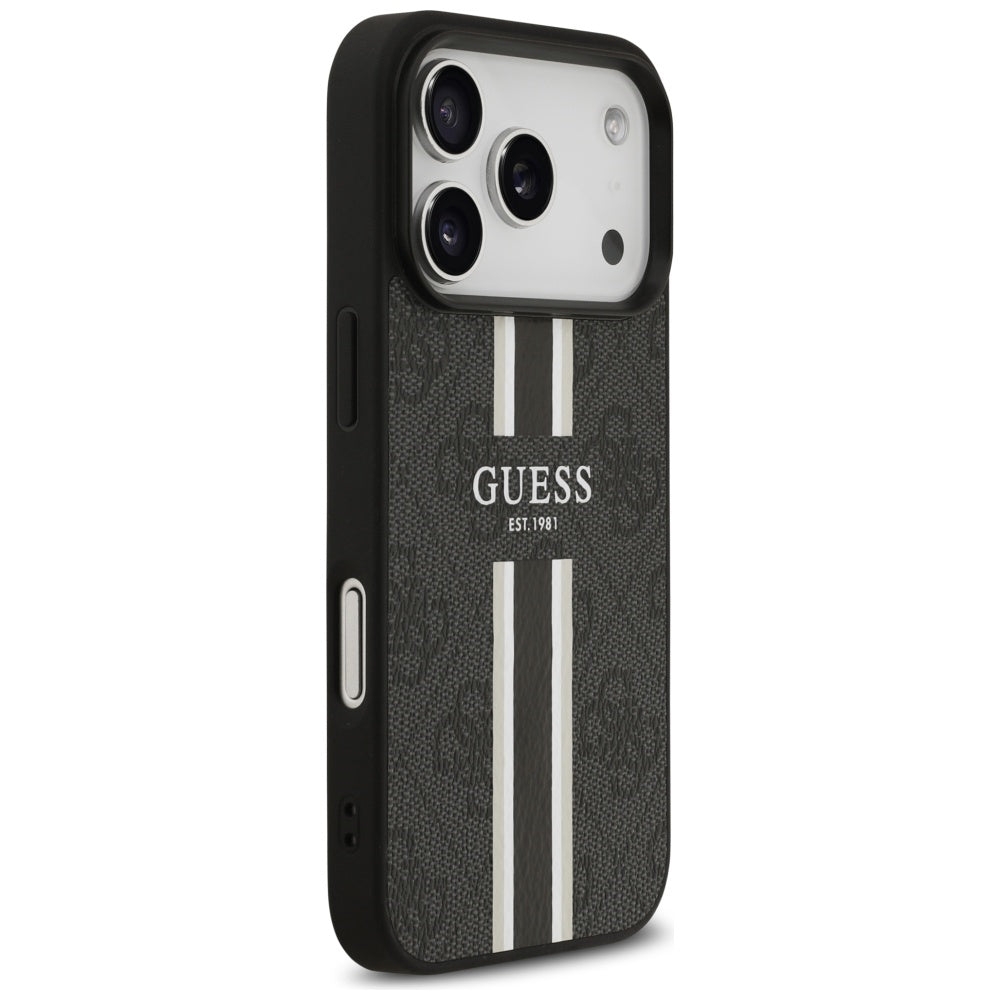 Capa Guess Hardcase 4G Printed Stripes MagSafe - iPhone 17 Pro Max - Preto