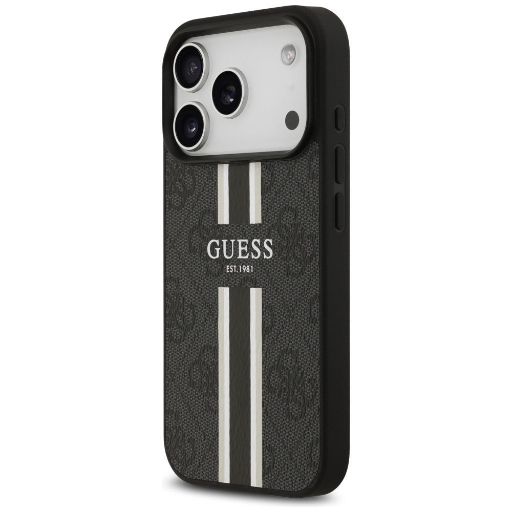 Capa Guess Hardcase 4G Printed Stripes MagSafe - iPhone 17 Pro Max - Preto