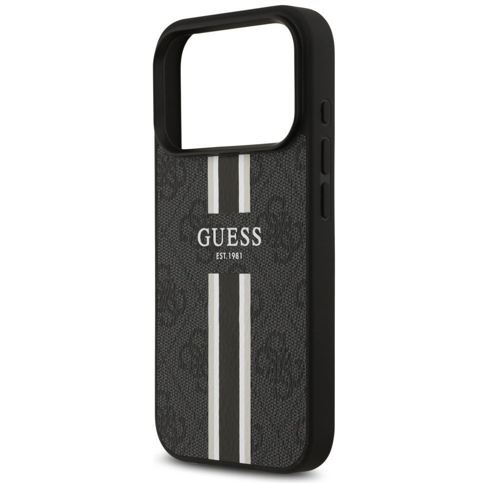 Capa Guess Hardcase 4G Printed Stripes MagSafe - iPhone 17 Pro Max - Preto