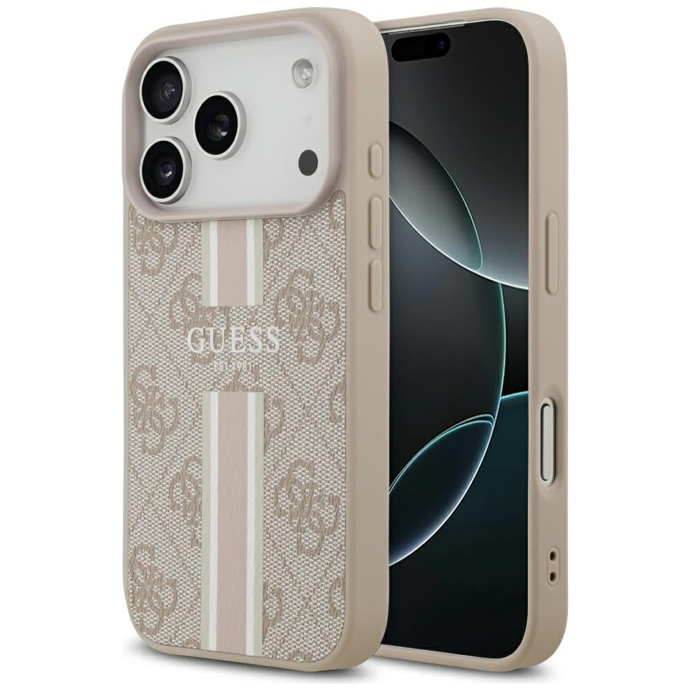Capa Guess Hardcase 4G Printed Stripes MagSafe - iPhone 17 Pro - Rosa