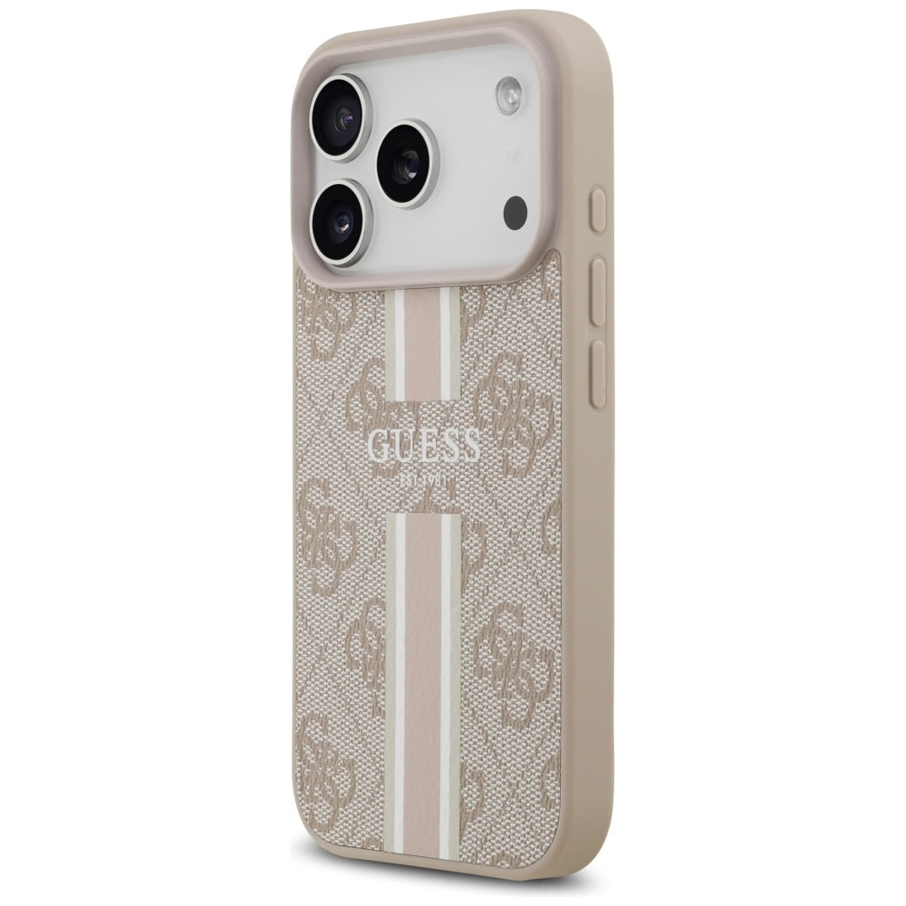 Capa Guess Hardcase 4G Printed Stripes MagSafe - iPhone 17 Pro - Rosa