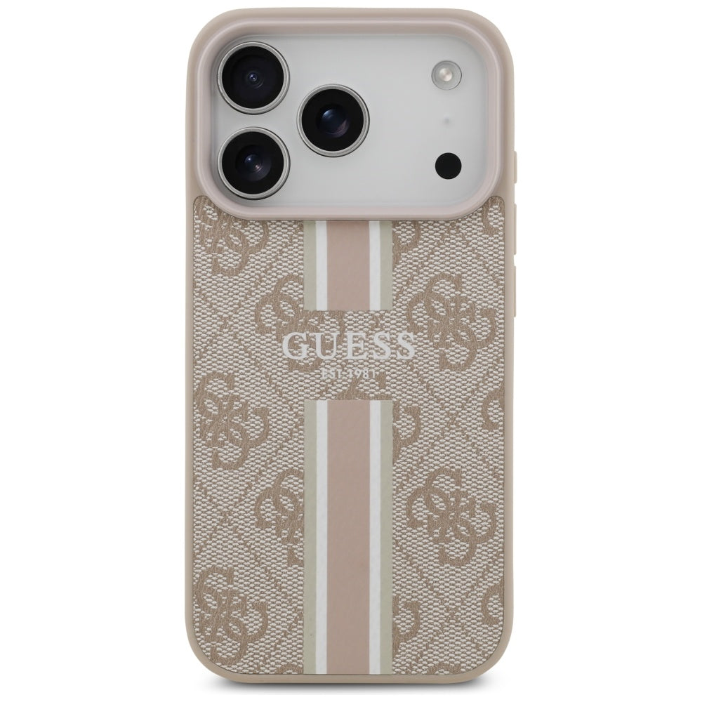 Capa Guess Hardcase 4G Printed Stripes MagSafe - iPhone 17 Pro - Rosa