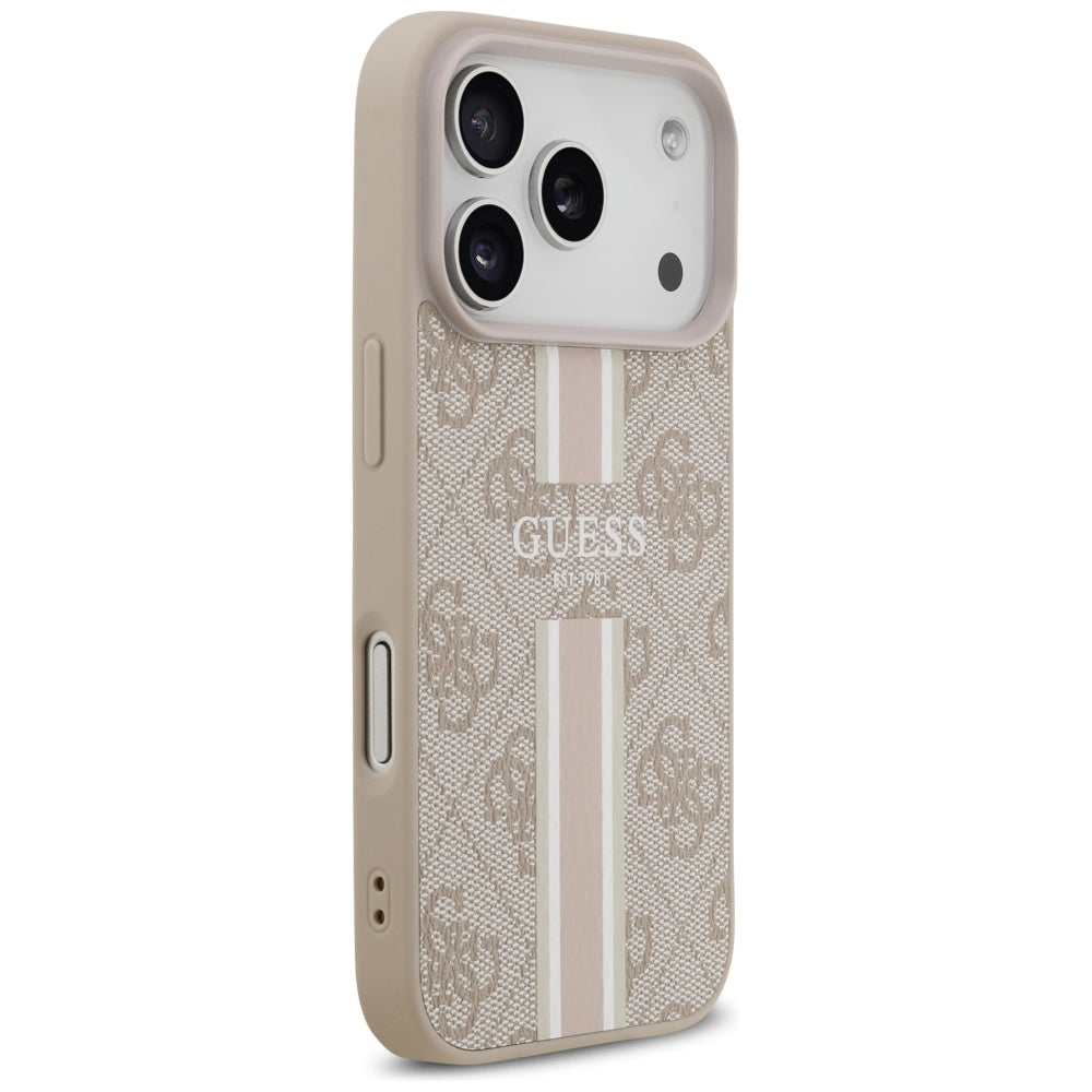Capa Guess Hardcase 4G Printed Stripes MagSafe - iPhone 17 Pro - Rosa