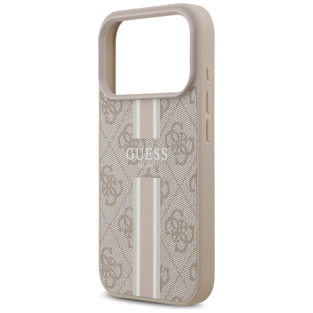 Capa Guess Hardcase 4G Printed Stripes MagSafe - iPhone 17 Pro - Rosa