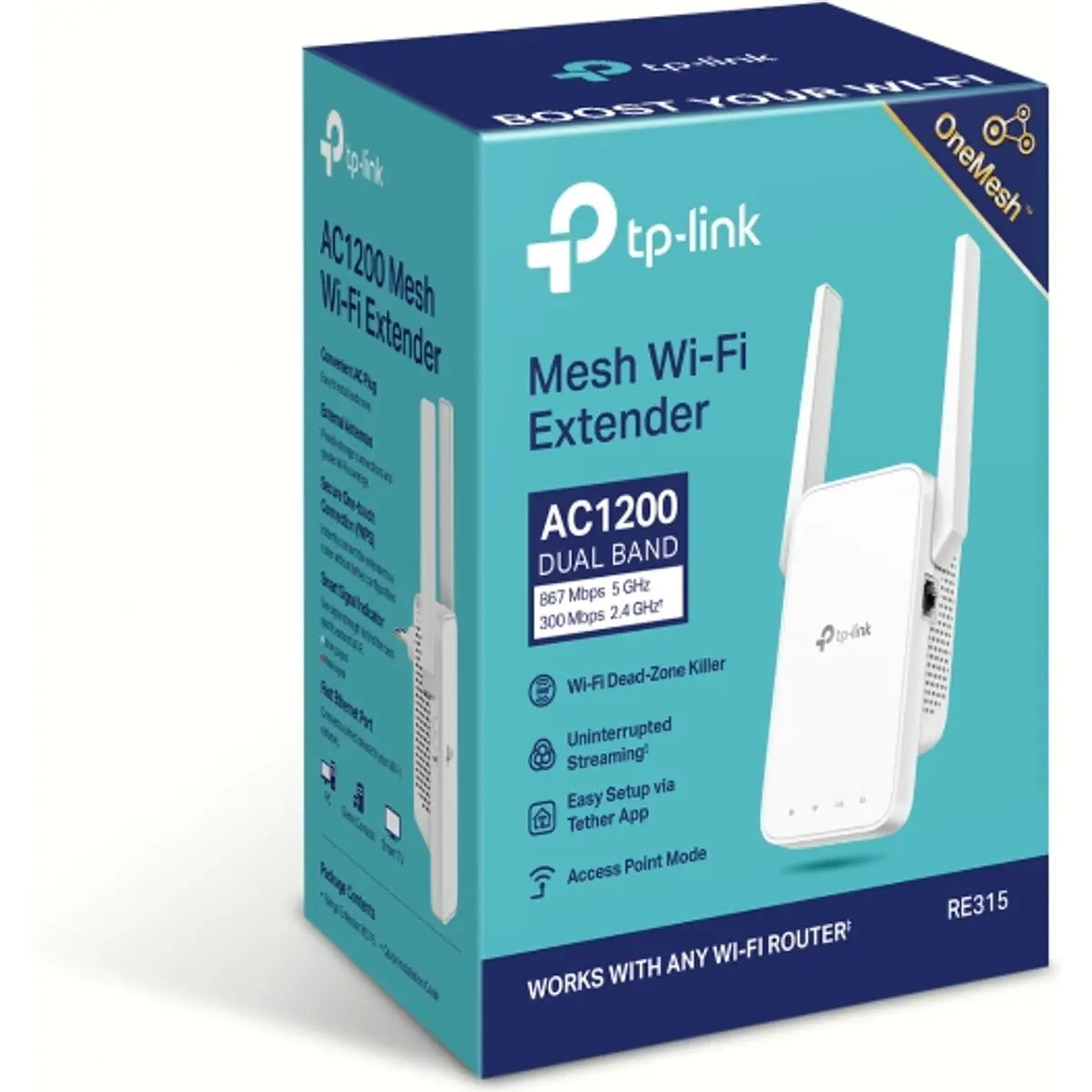 TP-Link RE315 - Range Extender Mesh Wi-Fi 5 Dual-Band AC1200 c/ modo AP