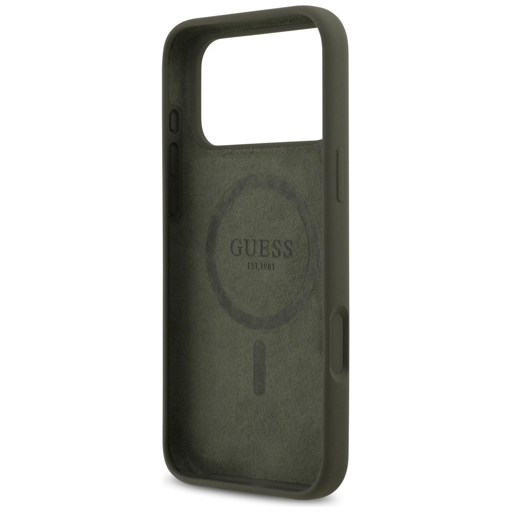 Capa Guess Silicone Triangle Logo MagSafe - iPhone 17 Pro Max - Caqui