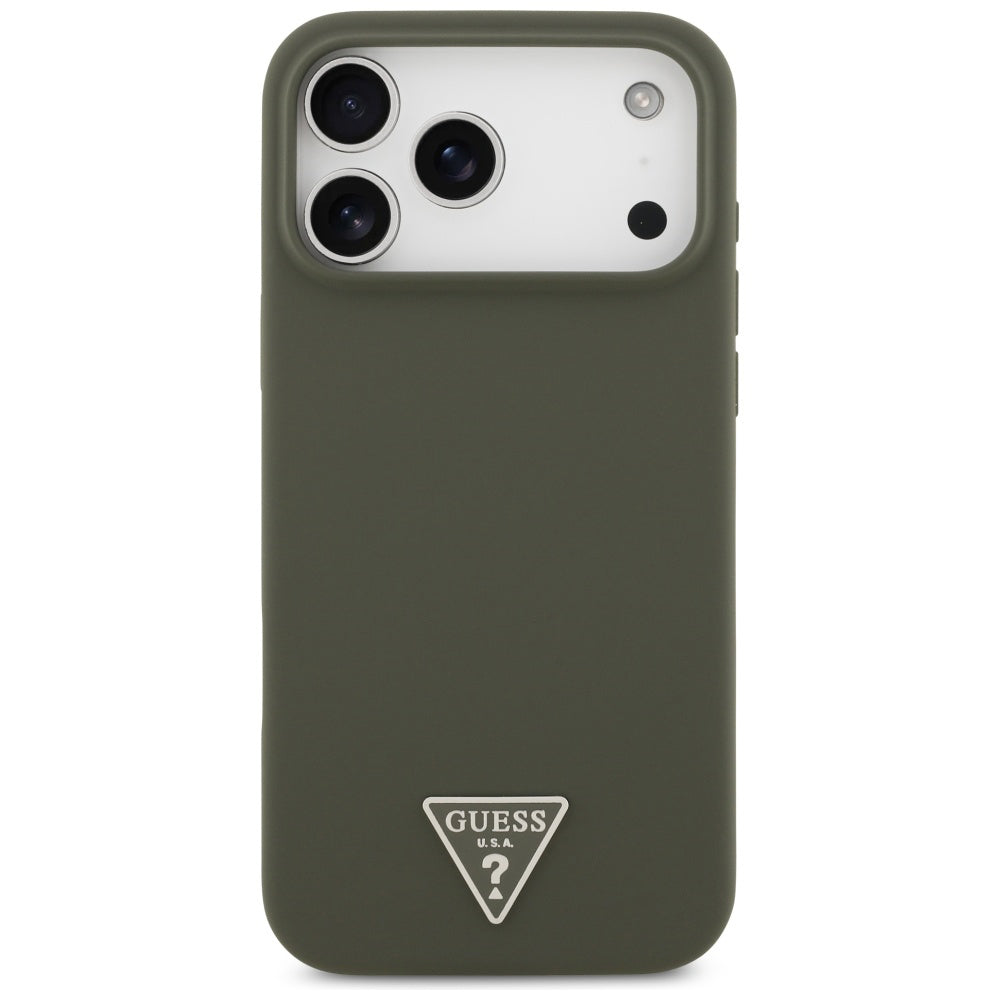 Capa Guess Silicone Triangle Logo MagSafe - iPhone 17 Pro Max - Caqui