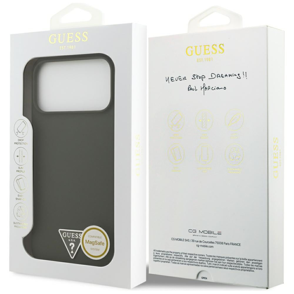 Capa Guess Silicone Triangle Logo MagSafe - iPhone 17 Pro Max - Caqui