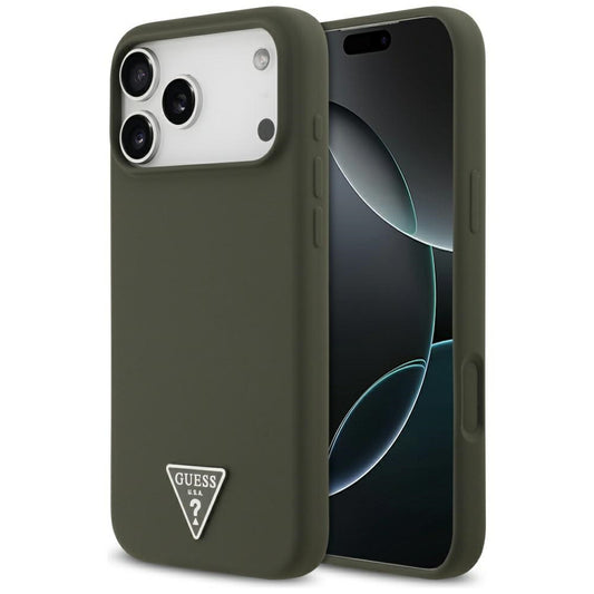 Capa Guess Silicone Triangle Logo MagSafe - iPhone 17 Pro Max - Caqui