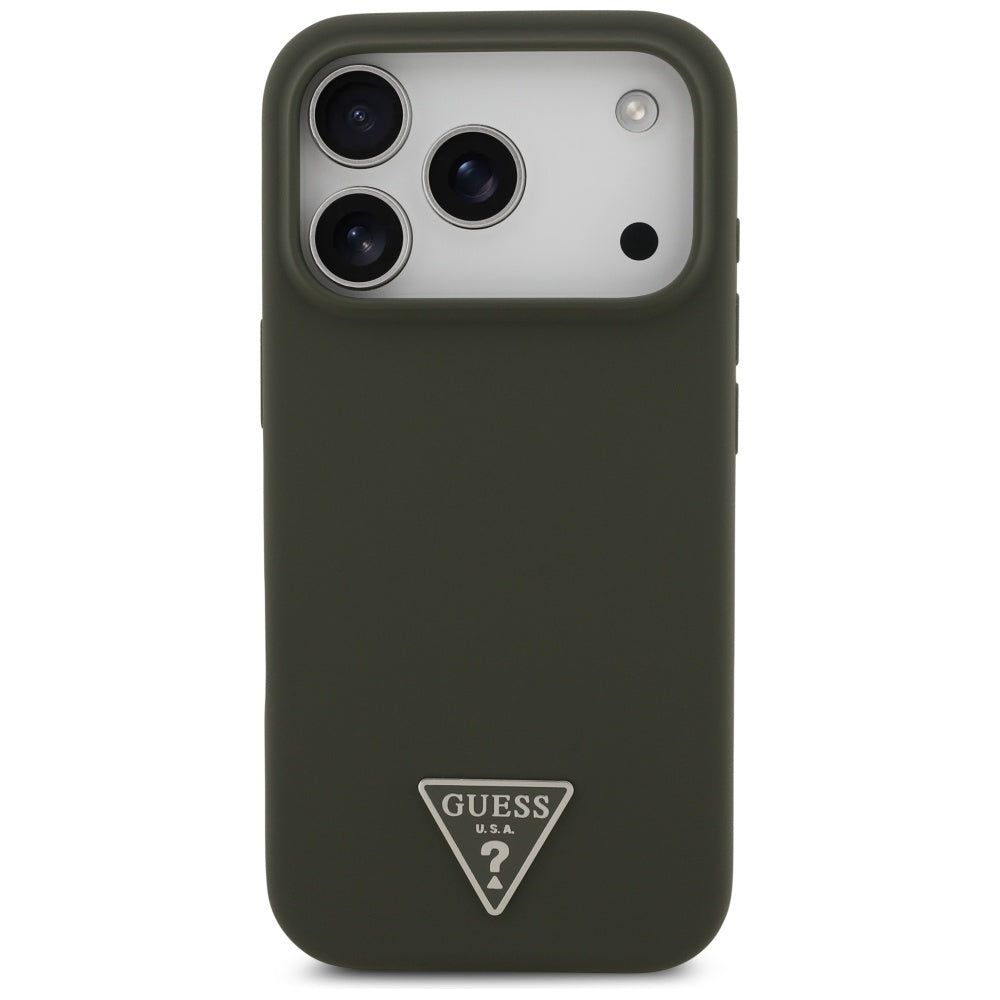 Capa Guess Silicone Triangle Logo MagSafe - iPhone 17 Pro - Caqui