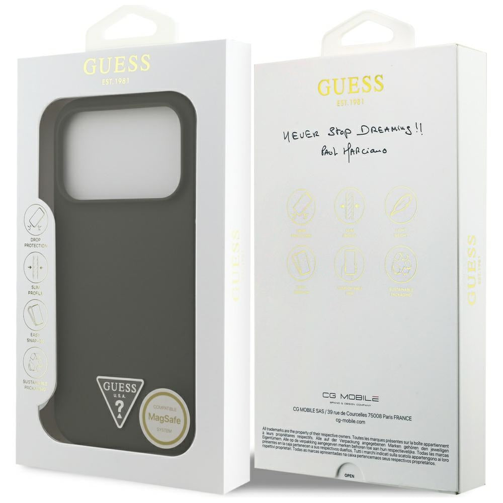 Capa Guess Silicone Triangle Logo MagSafe - iPhone 17 Pro - Caqui