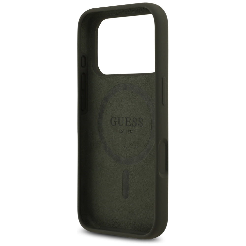 Capa Guess Silicone Triangle Logo MagSafe - iPhone 17 Pro - Caqui