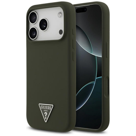 Capa Guess Silicone Triangle Logo MagSafe - iPhone 17 Pro - Caqui