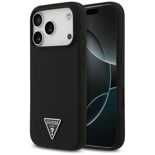 Capa Guess Silicone Triangle Logo MagSafe - iPhone 17 Pro Max - Preto