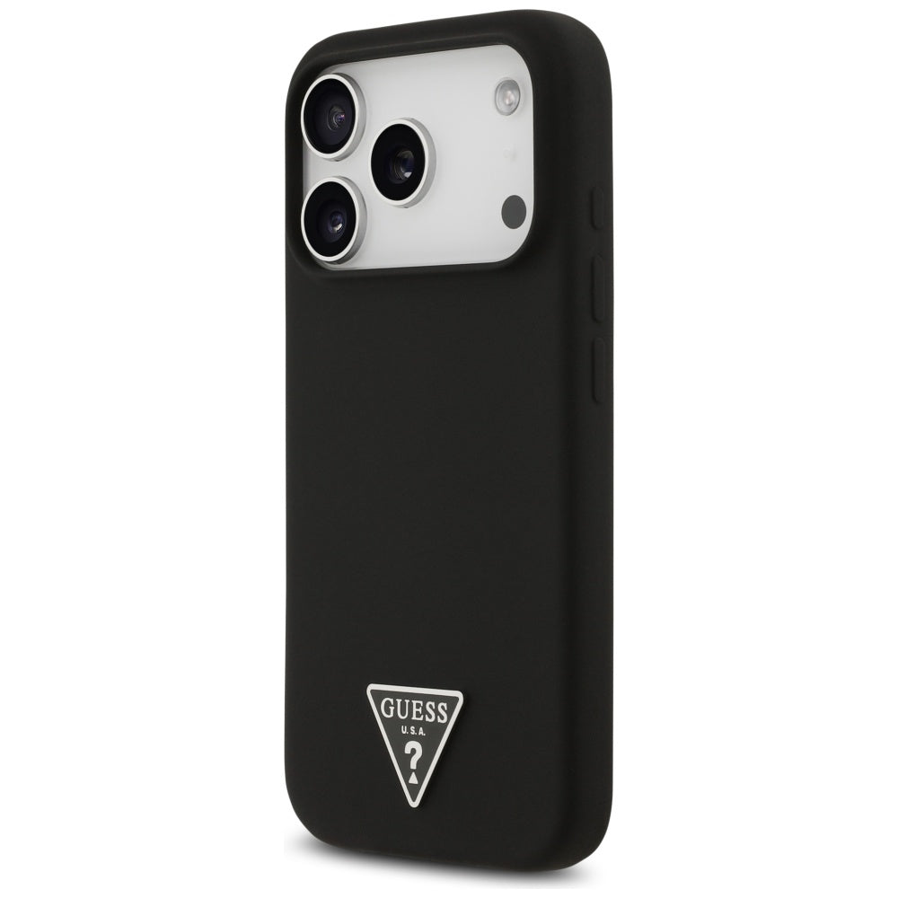 Capa Guess Silicone Triangle Logo MagSafe - iPhone 17 Pro - Preto