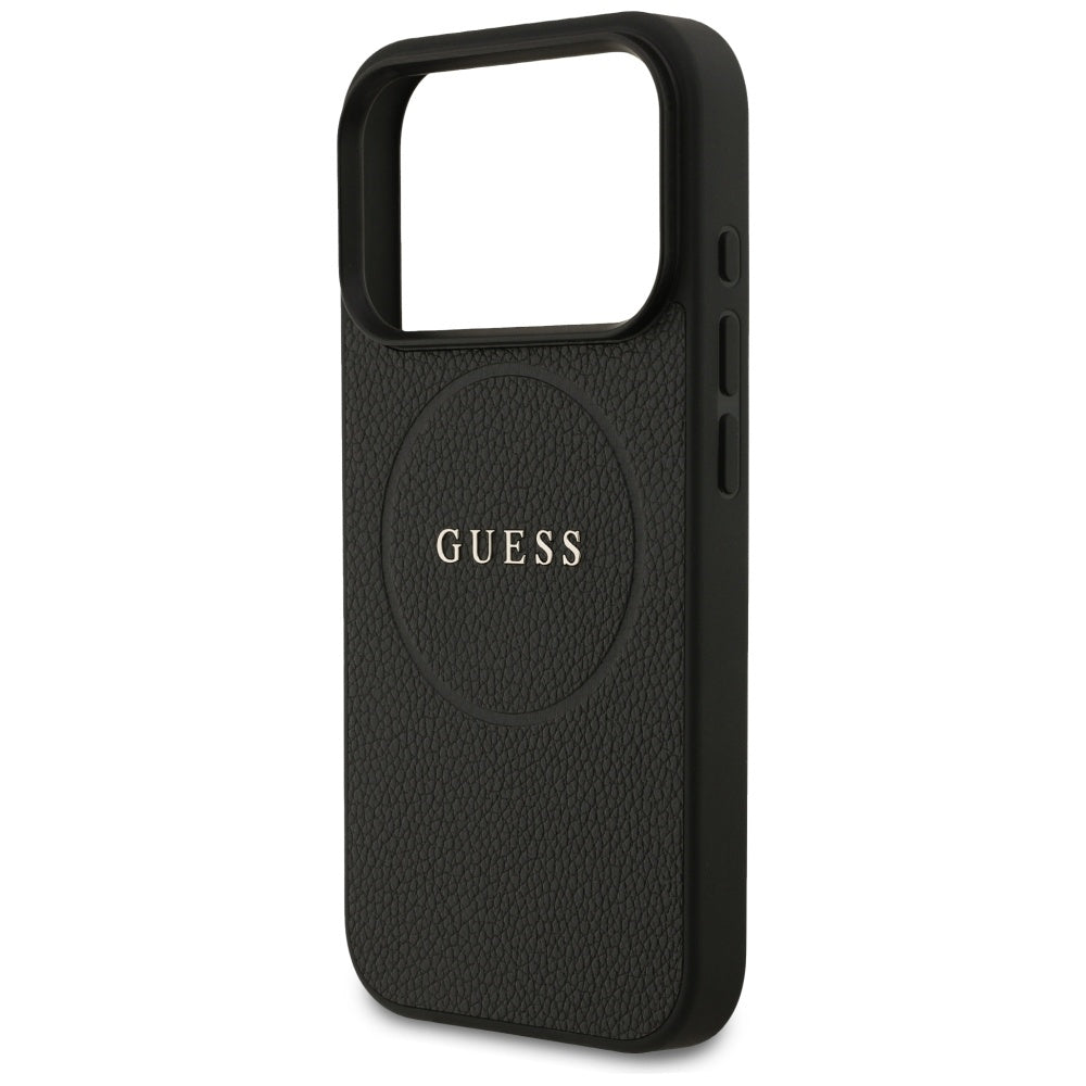Capa Guess Grained Gold Ring MagSafe - iPhone 17 Pro - Preto