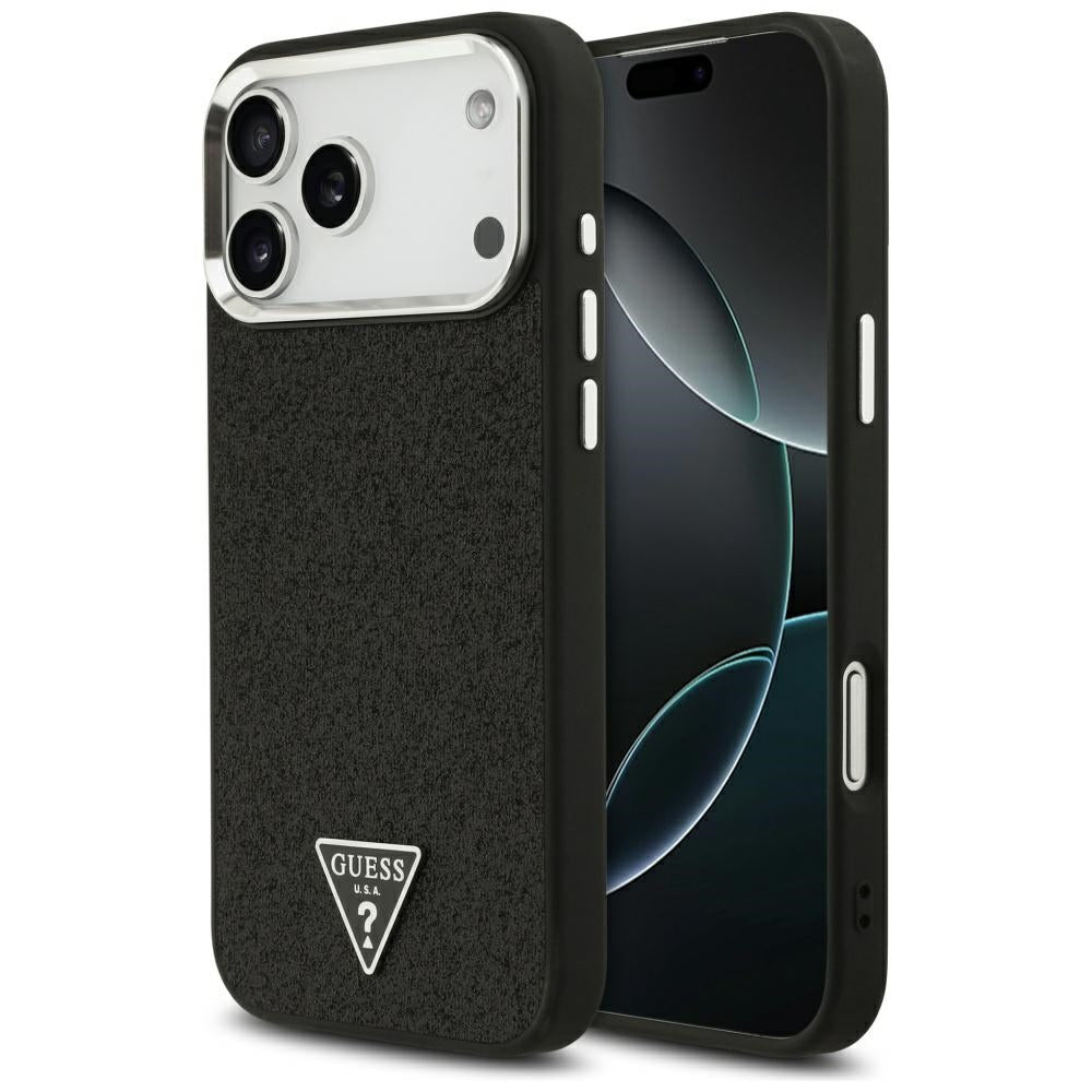 Capa Guess Glitter Triangle Logo MagSafe - iPhone 17 Pro Max - Preto