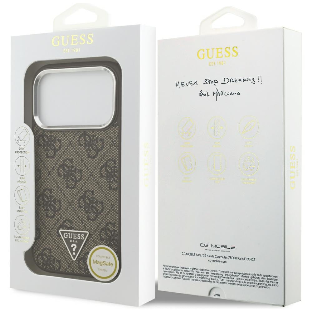 Capa Guess Hardcase 4G Triangle Logo MagSafe - iPhone 17 Pro - Castanho