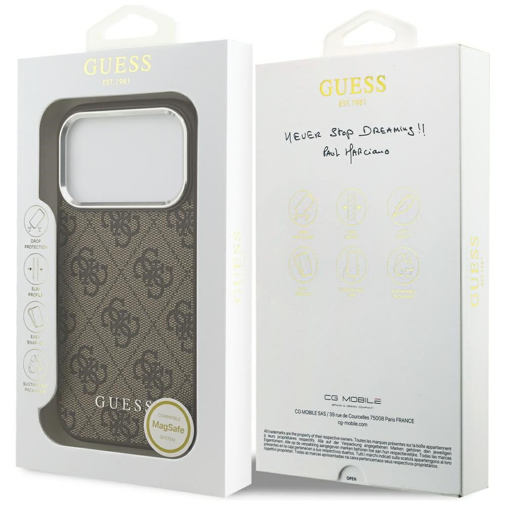Capa Guess Hardcase 4G Classic Logo MagSafe - iPhone 17 Pro - Castanho