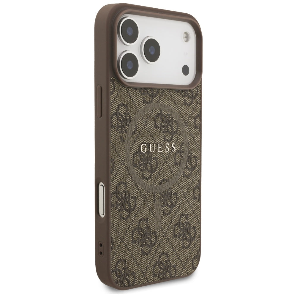 Capa Guess 4G Ring Classic Logo MagSafe - iPhone 17 Pro - Castanho