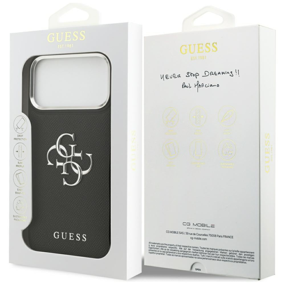 Capa Guess Hardcase 4G Grained Big and Classic Logo - iPhone 17 Pro - Preto