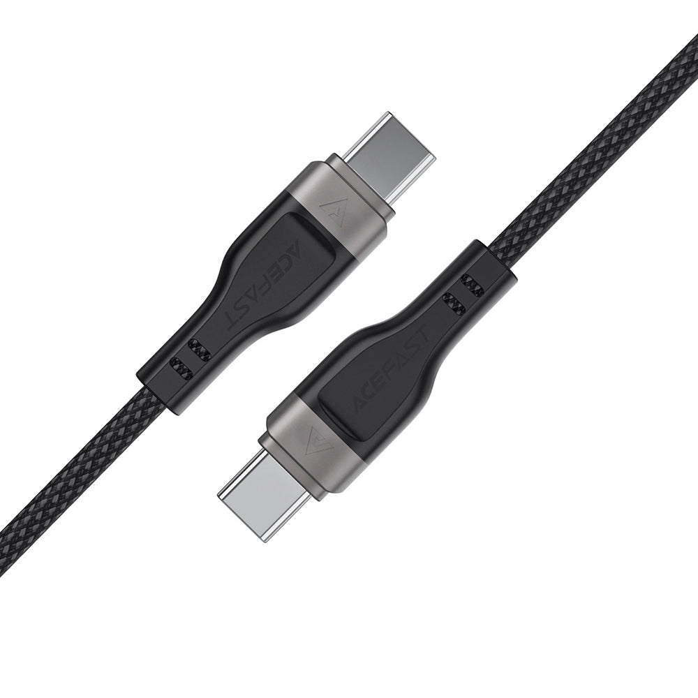 Acefast - Data Cable (C11-03) - Magnetic Winding, Fast Charging, Type-C to Type-C, 60W, 3A, Adjustable Lenght, 1.2m - Black