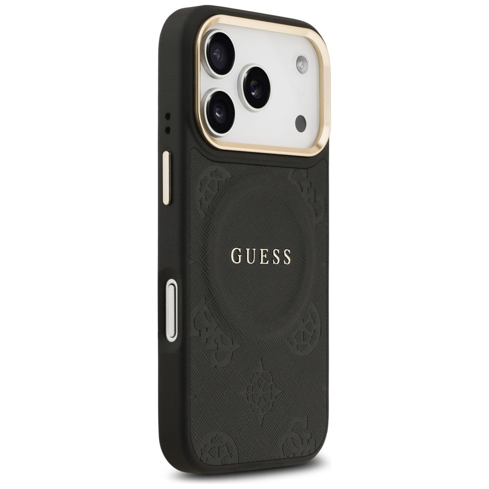 Capa Guess Peony Hot Stamp MagSafe - iPhone 17 Pro - Preto