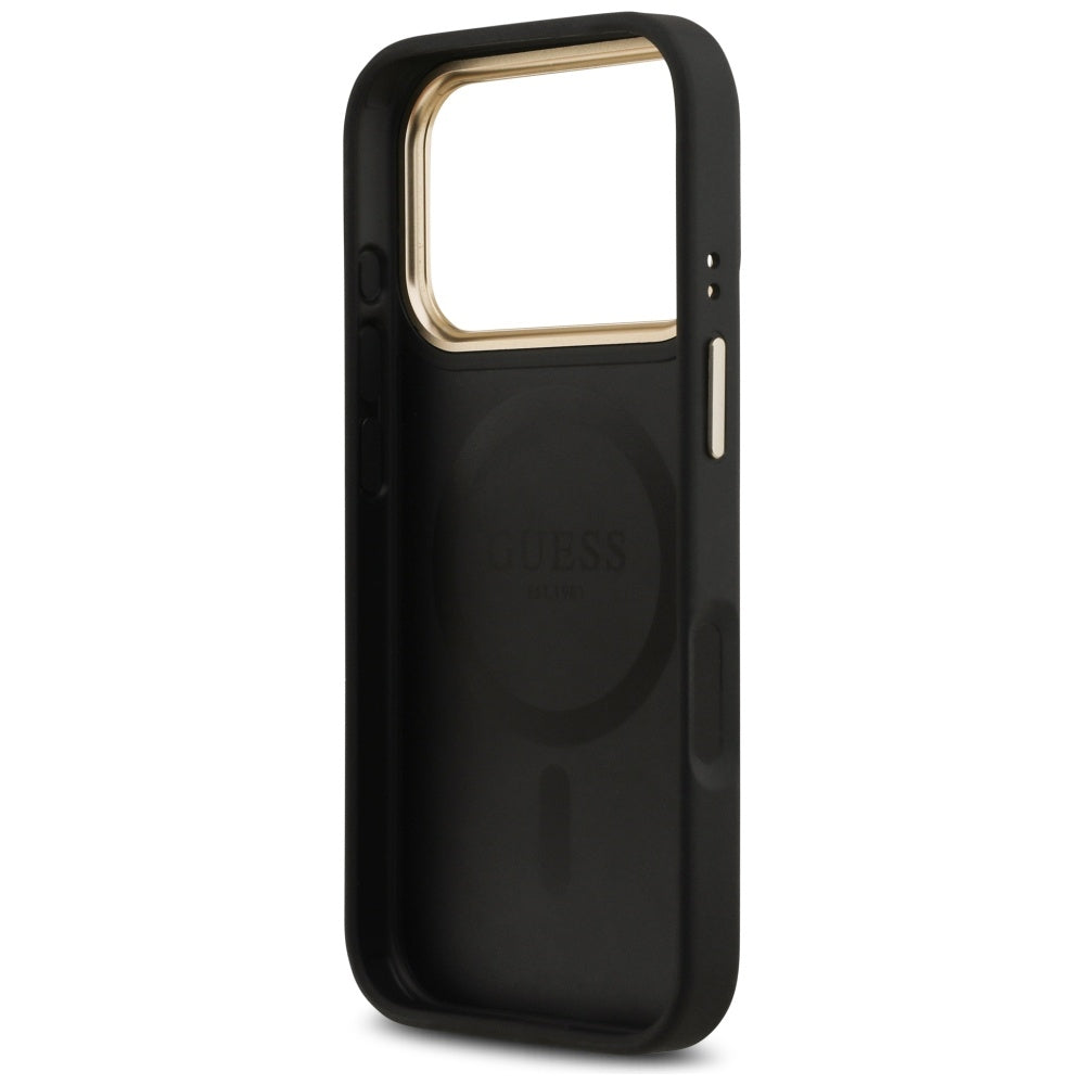 Capa Guess Peony Hot Stamp MagSafe - iPhone 17 Pro - Preto